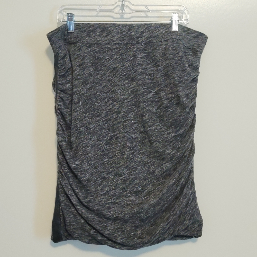 Lane Bryant heathered black & white ruched body con pencil skirt